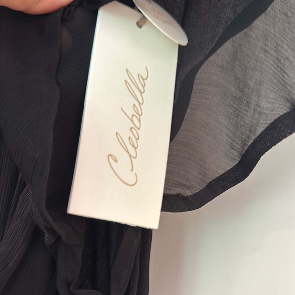 Cleobella Cecilia Black Asymmetrical Ruffled Gown - Picture 3 of 8